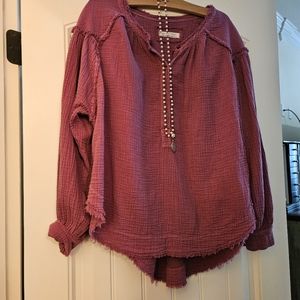 Free people plum cotton blouse